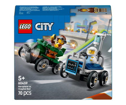 Klocki LEGO® LEGO City 60459 Samolot kontra łóżko szpitalne – zestaw wyścigowy